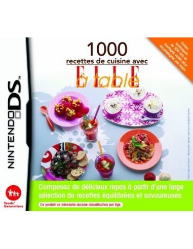 1000 recettes de cusine avec ELLE à table Nintendo DS