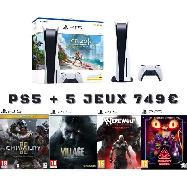 Console PS5 + 5 Jeux