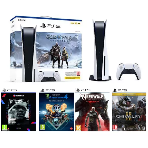 Pack PS5 Standard : Console PS5 +5 Jeux