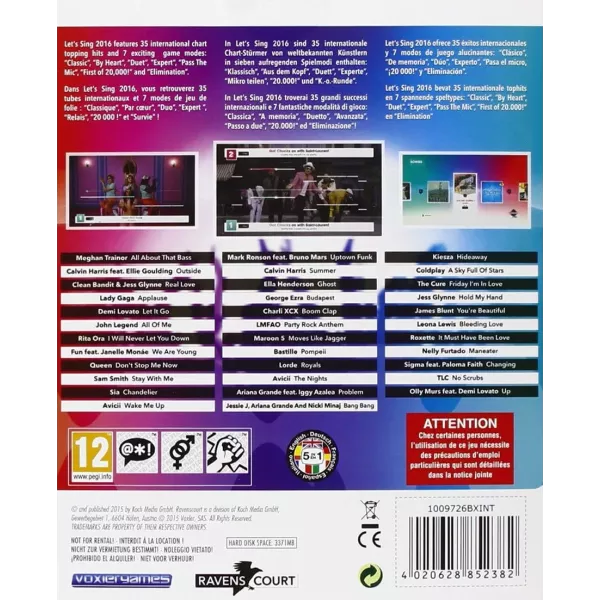 Let's Sing 2016 - Version Internationale + 1 Microphone PS4