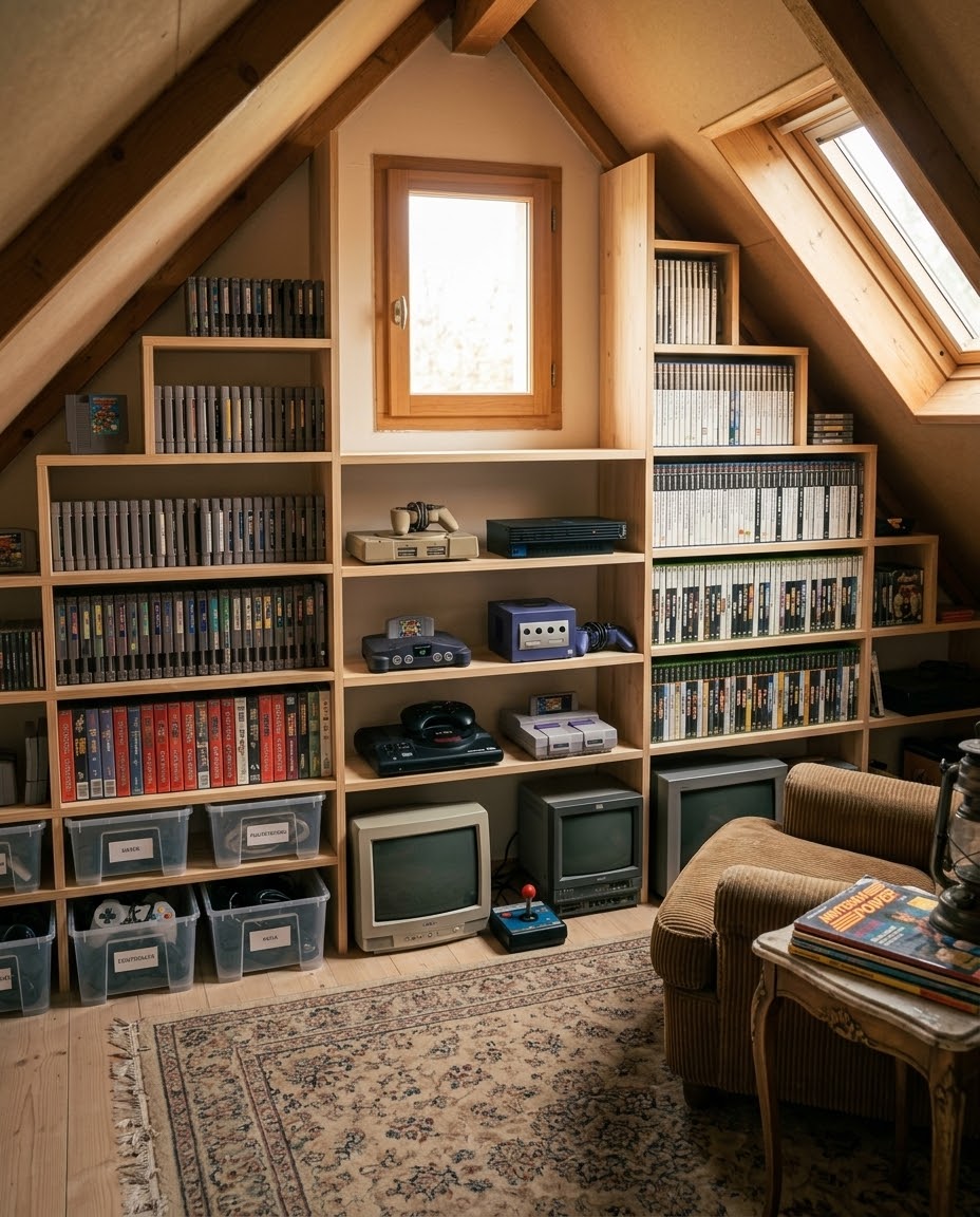 Collection de jeux vidéo dans une game room