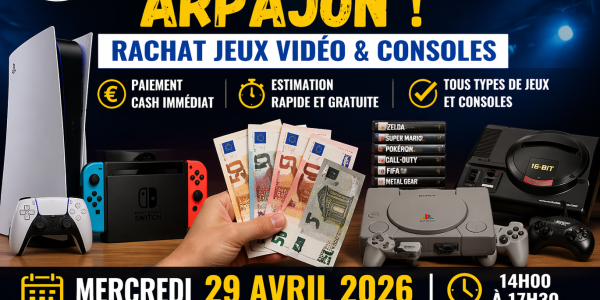Net Games est de retour à Arpajon le 29 avril 2026 : rachat de jeux vidéo et consoles au Meltin House