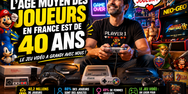 L'âge moyen des joueurs en France est de 40 ans : le jeu vidéo a grandi avec nous