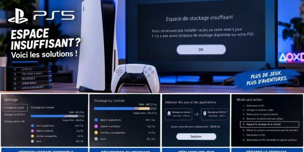 PS5 : espace insuffisant malgré plusieurs Go libres ? Voici les vraies solutions