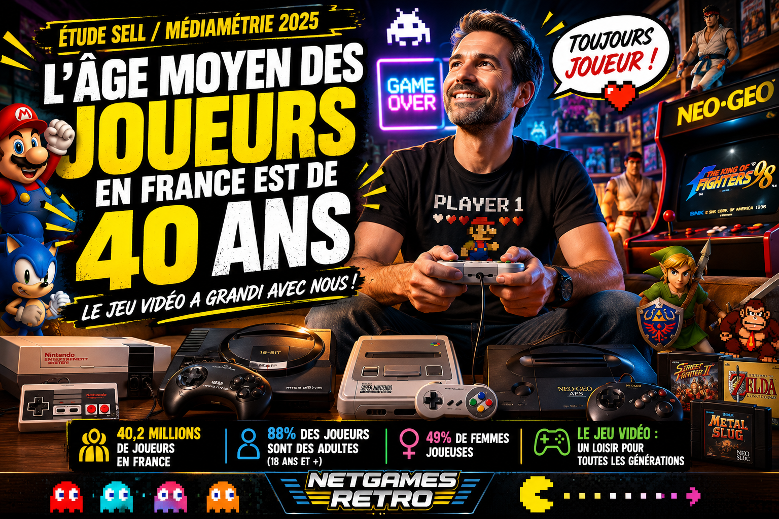 L'âge moyen des joueurs en France est de 40 ans : le jeu vidéo a grandi avec nous