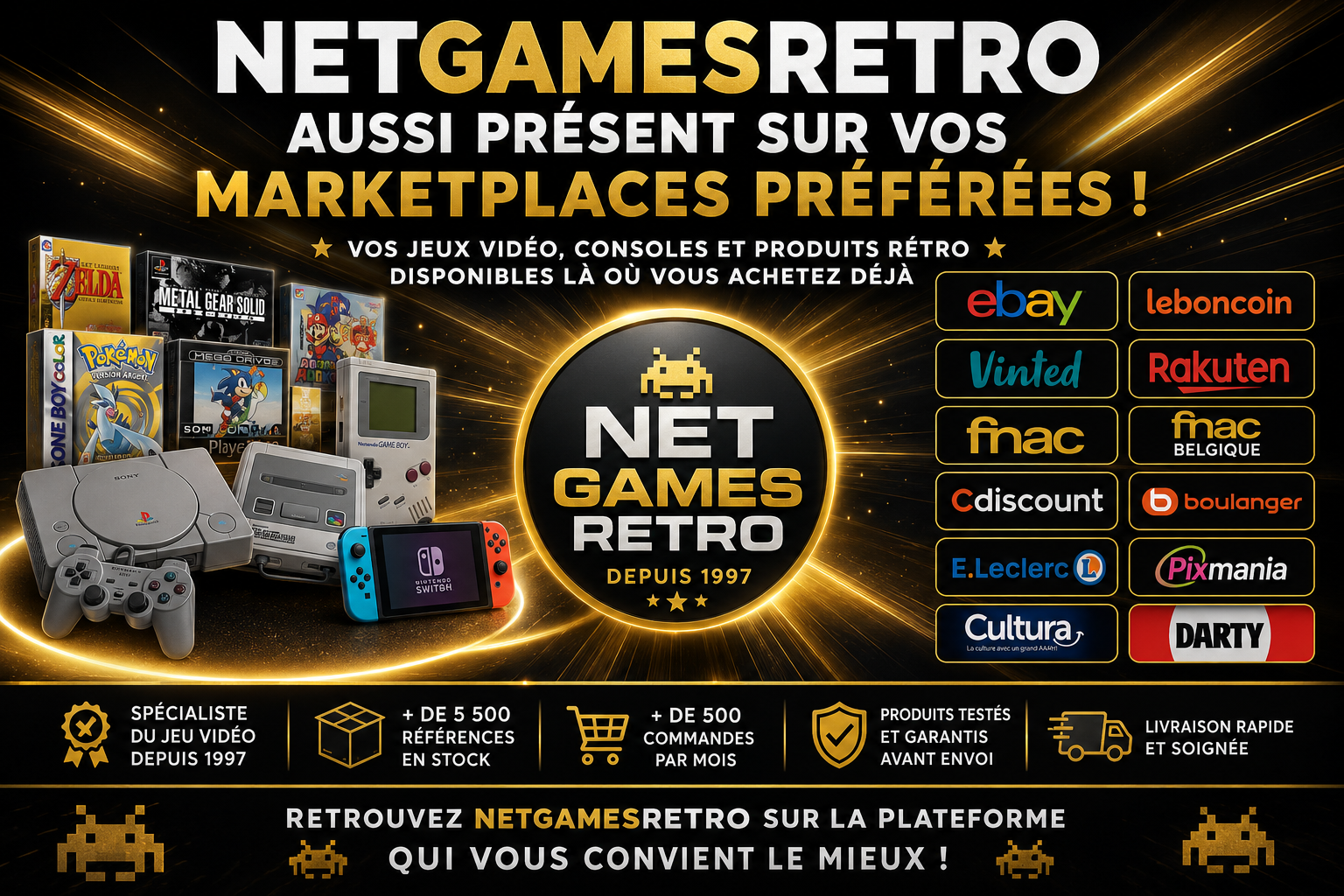 NetGamesRetro sur eBay, Vinted, Leboncoin et les marketplaces