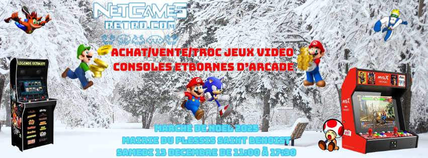 NetGamesRetro au Marché de Noël du Plessis-Saint-Benoist – Venez échanger vos jeux avec Michel !